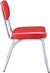 Oakestry Retro Side Chairs with Black Cushion Chrome and Red (Set of 2)