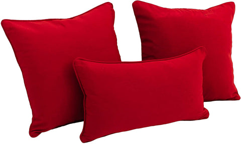 Oakestry Corded Twill Throw Pillows (Set of 3), Red
