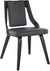 Oakestry Aniston Faux Leather Wood Dining Chairs-Set of 2, Gray/Matte Black