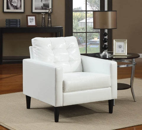 Oakestry Balin White Faux Leather Accent Chair