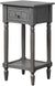 Oakestry French Country Khloe Accent Table, Dark Gray Wirebrush