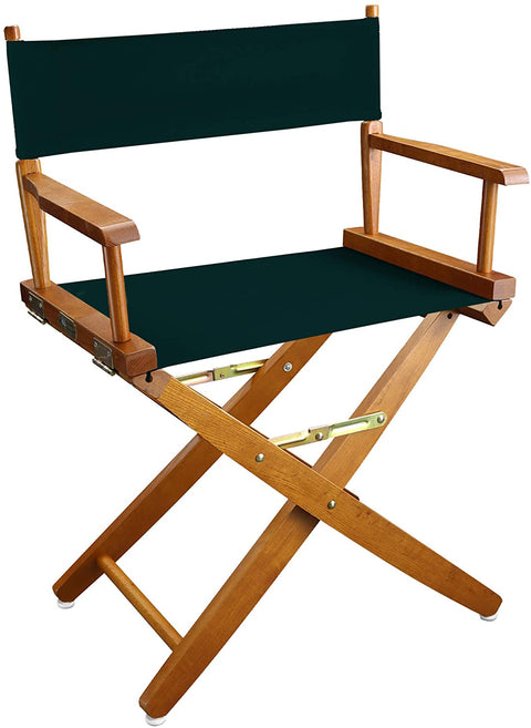 Extra-Wide Premium 18 Directors Chair Mission Oak Frame W/Hunter Green Color Cover