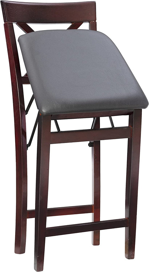 Oakestry Triena X Back Folding Counter Stool, Brown
