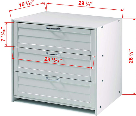 Oakestry Kids LOUVER LOW 3 DRAWER CHEST WHITE Loft