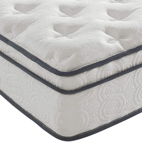 Oakestry Jenna 10̢‰âÂå Full Innerspring Mattress Quality Quilted Pillow Top-Individually Encased Pocket Coils-10-Year Warranty, Full, White