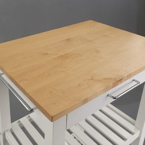 Oakestry Sunrise (Small) with Solid Maple Top Kitchen Island, 22.75&#34;W, Natural&amp;White