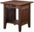 Oakestry Nantucket End Table with Charging Station, Burnt Amber