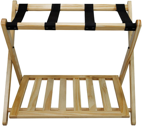 Oakestry Luggage Rack with Shelf, Natural