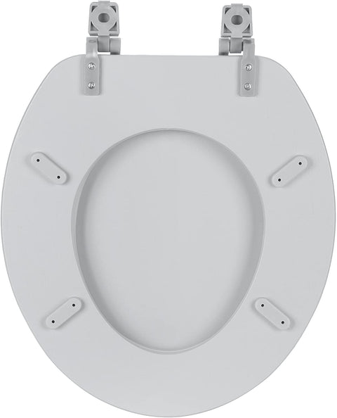 Oakestry Fantasia 17 Inch Soft Standard Vinyl Toilet Seat, Silver, One Size Fits All