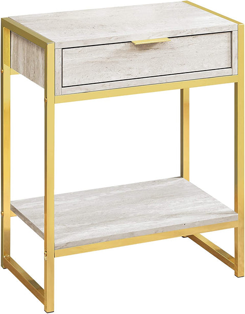 Oakestry I Accent, END Table, Night Stand, BEIGE