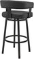 Oakestry Cohen 30&#34; Bar Height Swivel Bar Stool in Black Finish and Black Faux Leather
