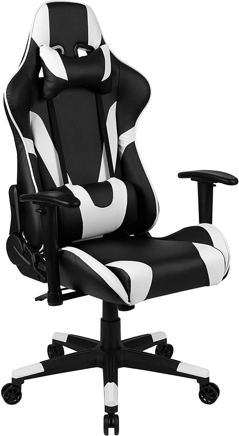 Oakestry X20 Gaming Chair Racing Office Ergonomic Computer PC Adjustable Swivel Chair with Fully Reclining Back in Black LeatherSoft