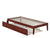 Oakestry Colorado Bed with USB Turbo Charger and Twin Extra Long Trundle, XL, Walnut