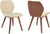 Oakestry Ontario Faux Leather and Wood Dining Chairs-Set of 2, 19&#34; Seat Height, Cream/Walnut