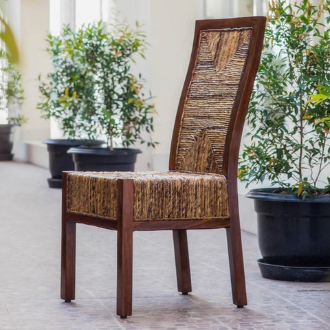 Oakestry Furniture Piece Set of Two Dallas Abaca Weave Dining Chair