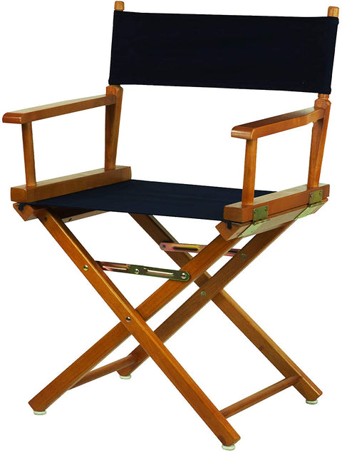 18 Directors Chair Honey Oak Frame-Navy Blue Canvas