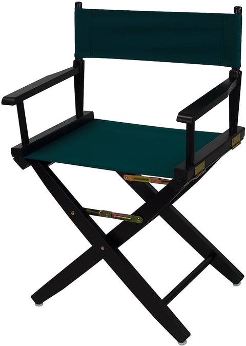 Extra-Wide Premium 18 Directors Chair Black Frame W/Hunter Green Color Cover