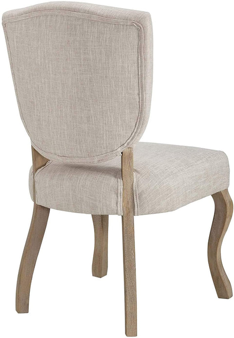 Oakestry Array French Vintage Tufted Upholstered Fabric Two Dining Chairs in Beige