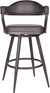 Oakestry Justin 26&#34; Counter Height Swivel Vintage Brown Faux Leather Bar Stool with Brown Metal Legs
