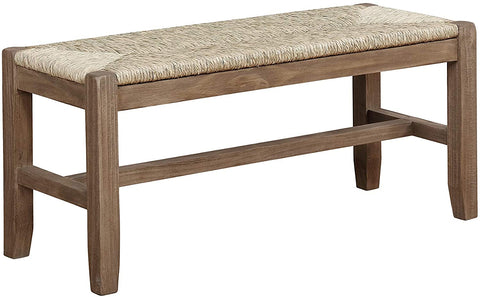 Oakestry Newport 40&#34; Wood Bench with Rush Seat