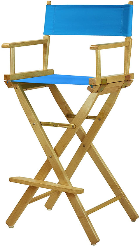 30 Directors Chair Natural Frame-Turquoise Canvas