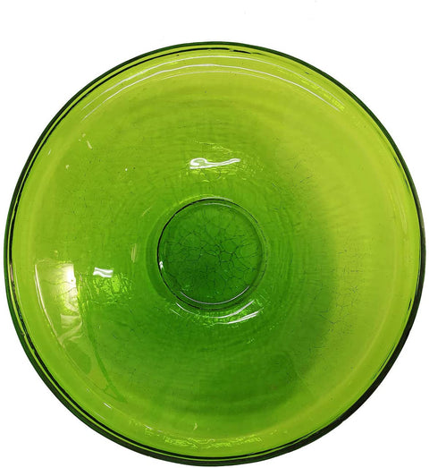 Oakestry Crackle Glass Bowl, 14-in, Fern Green