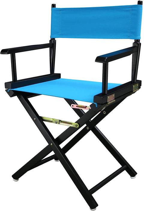 18 Directors Chair Black Frame-Turquoise Canvas