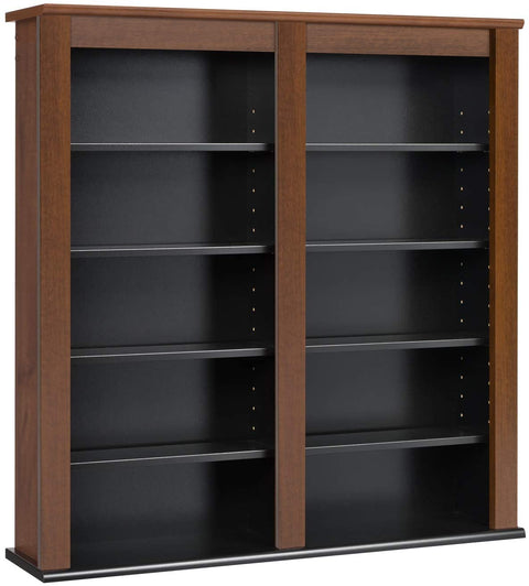 Oakestry Double Wall Mounted Storage Cabinet, Cherry and Black