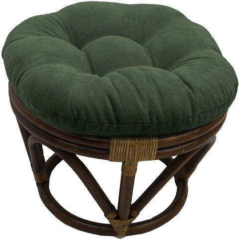 Oakestry Furniture Piece Rattan Ottoman with Micro Suede Cushion