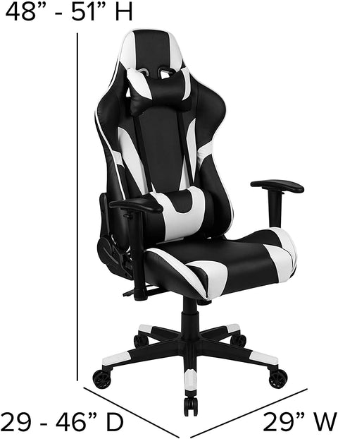 Oakestry X20 Gaming Chair Racing Office Ergonomic Computer PC Adjustable Swivel Chair with Fully Reclining Back in Black LeatherSoft