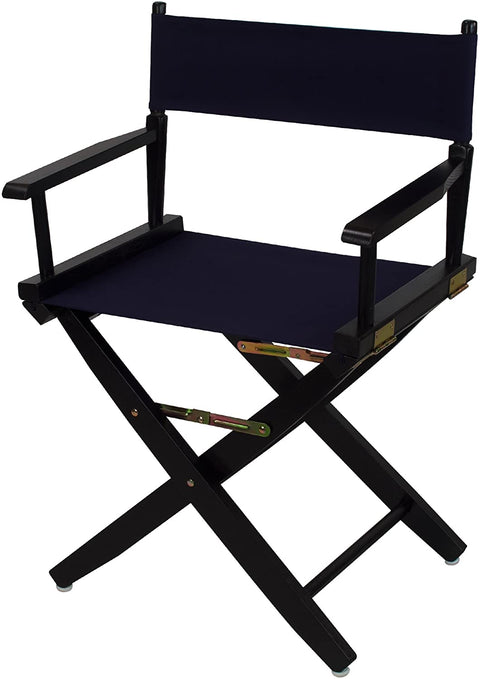 Extra-Wide Premium 18 Directors Chair Natural Frame W/Navy Color Cover