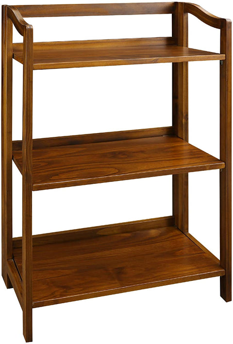 Oakestry Stratford 3-Shelf Folding Bookcase-Warm Brown