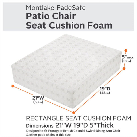 Oakestry 21 x 19 x 5 Inch Patio Lounge Seat Cushion Foam