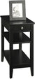 Oakestry American Heritage 1 Drawer Chairside End Table with Shelves, Black