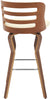 Oakestry Verne 30&#34; Swivel Cream Faux Leather and Walnut Wood Bar Stool
