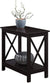 Oakestry Oxford Chairside End Table with Shelf, Espresso