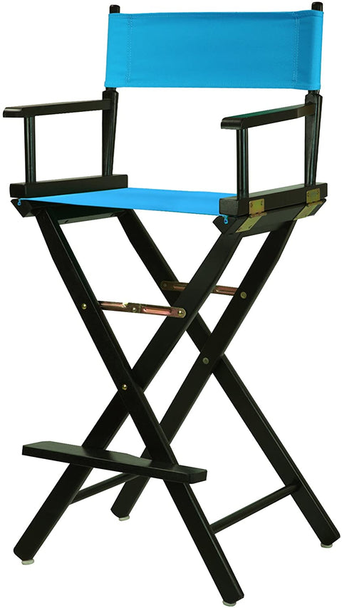 Oakestry 230-02/021-27 Director Chair 30&#34; - Bar Height BlackFrame/Turquoise Canvas