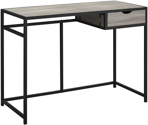Oakestry Contemporary Laptop Table with Drawer Home &amp; Office Computer Desk-Metal Legs, 42&#34; L, Dark Taupe-Black