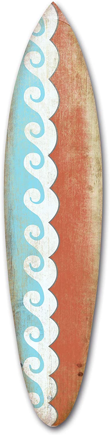 Oakestry Life's a Wave Surfboard Art Wall Decor, Large, Multi-color