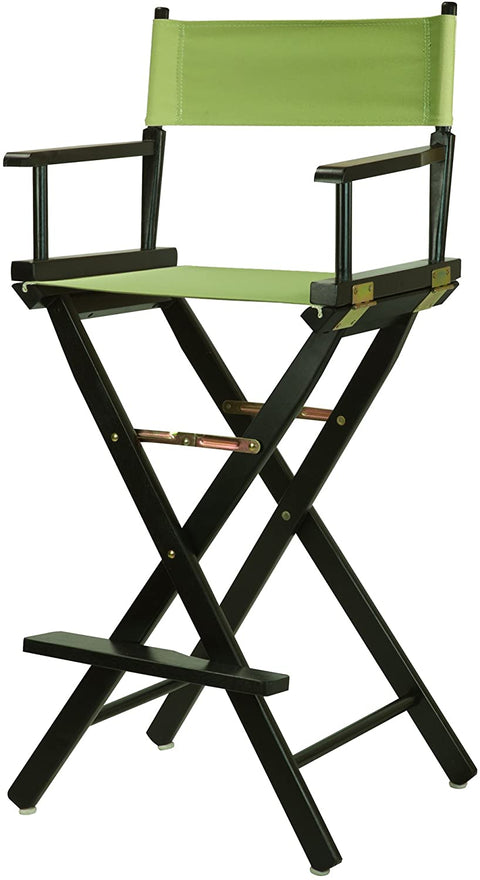 Oakestry 230-02/021-72 30&#34; Black Frame-Lime Green Canvas Director Chair Bar Height, BlackFrame
