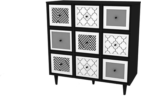 Oakestry Theo CABINET, 36.1x15.6x36.7, Black and White