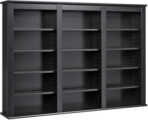 Oakestry Black Large Capacity Wall Media Storage Rack