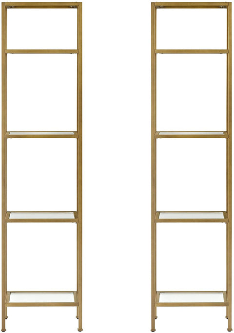 Oakestry Aimee Narrow Etagere Set, Gold and Glass