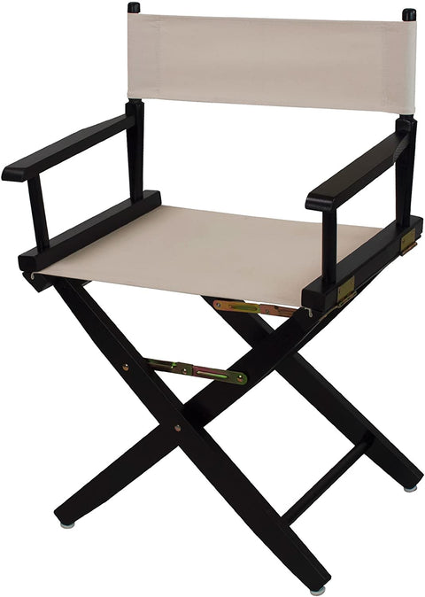 Oakestry Extra-Wide Premium 18&#34; Director&#39;s Chair Black Frame with Natural Canvas