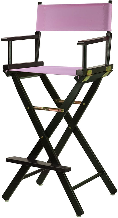 30 Directors Chair Black Frame-Pink Canvas