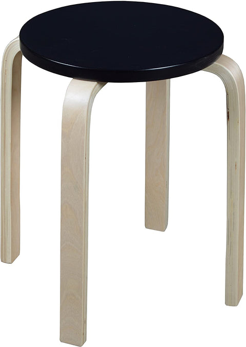 Oakestry Mia Bentwood Round Stool, 15&#34;, Natural/Black