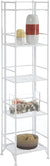 Oakestry Xtra Storage 5 Tier Folding Metal Shelf, White
