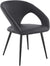 Oakestry Elin Faux Leather Metal Dining Chairs-Set of 2, 19&#34; Seat Height, Gray/Matte Black