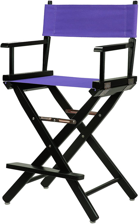 24 Directors Chair Black Frame-Purple Canvas