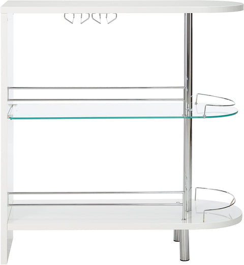 Oakestry 2-Holder Bar Table, Glossy White/Clear
